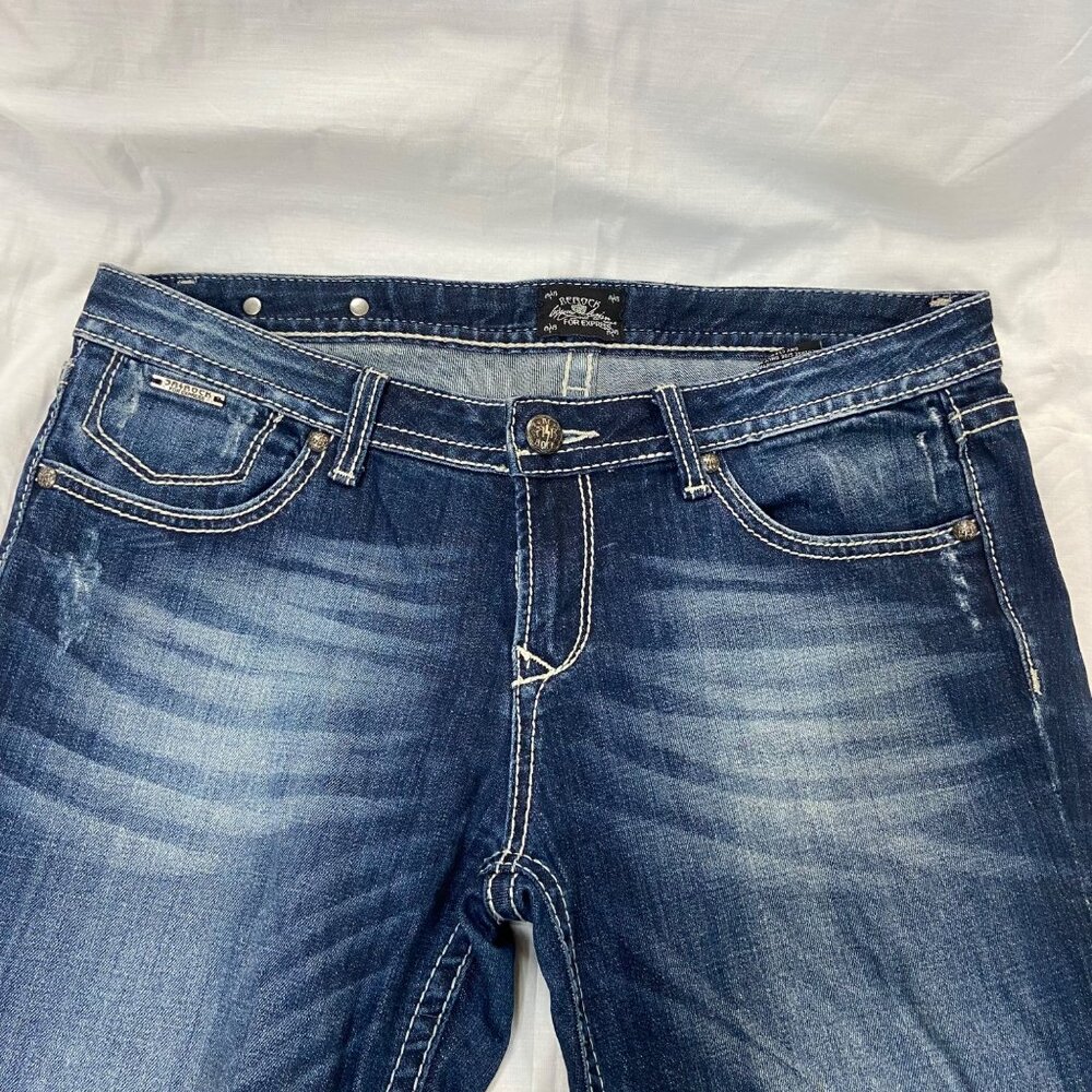 ReRock For Express Boot Cut Jeans Size 12L Women's Distressed Denim